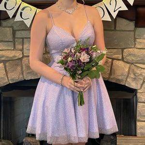 Sophia Thomas Lilac sparkly homecoming dress